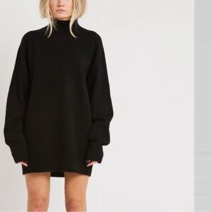 Designers Remix Charlotte Eskildsen Ribbed Sweater Tunic Dress – Black, XS, NWOT